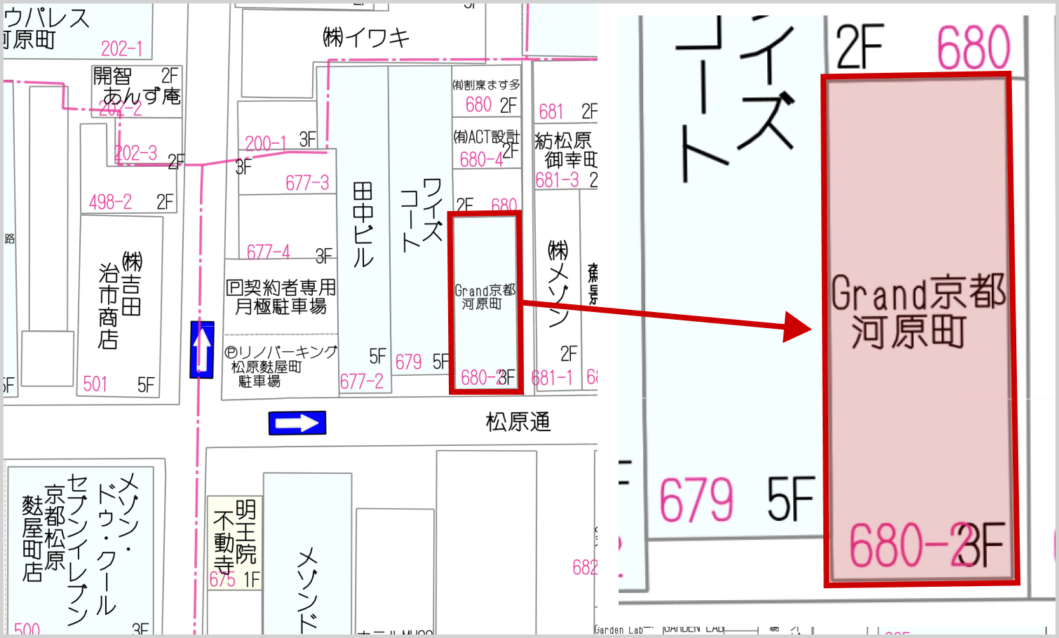 GRAND河原町のゼンリン地図